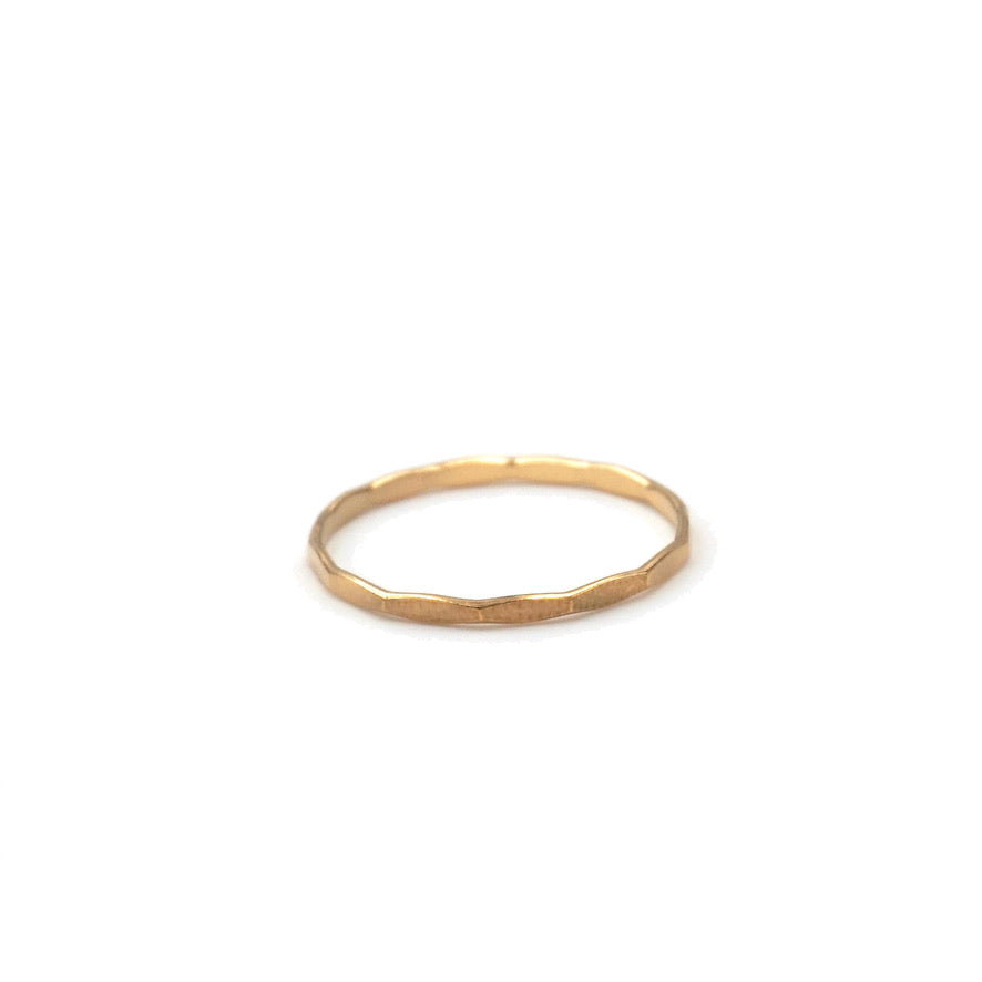 gold filled hammered stacking ring